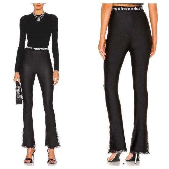 Alexander Wang Lace Slit Hem Pants - Picture 1 of 8